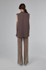 Load image into Gallery viewer, Deep Taupe Brown Structured Sleeveless Tailored Vest