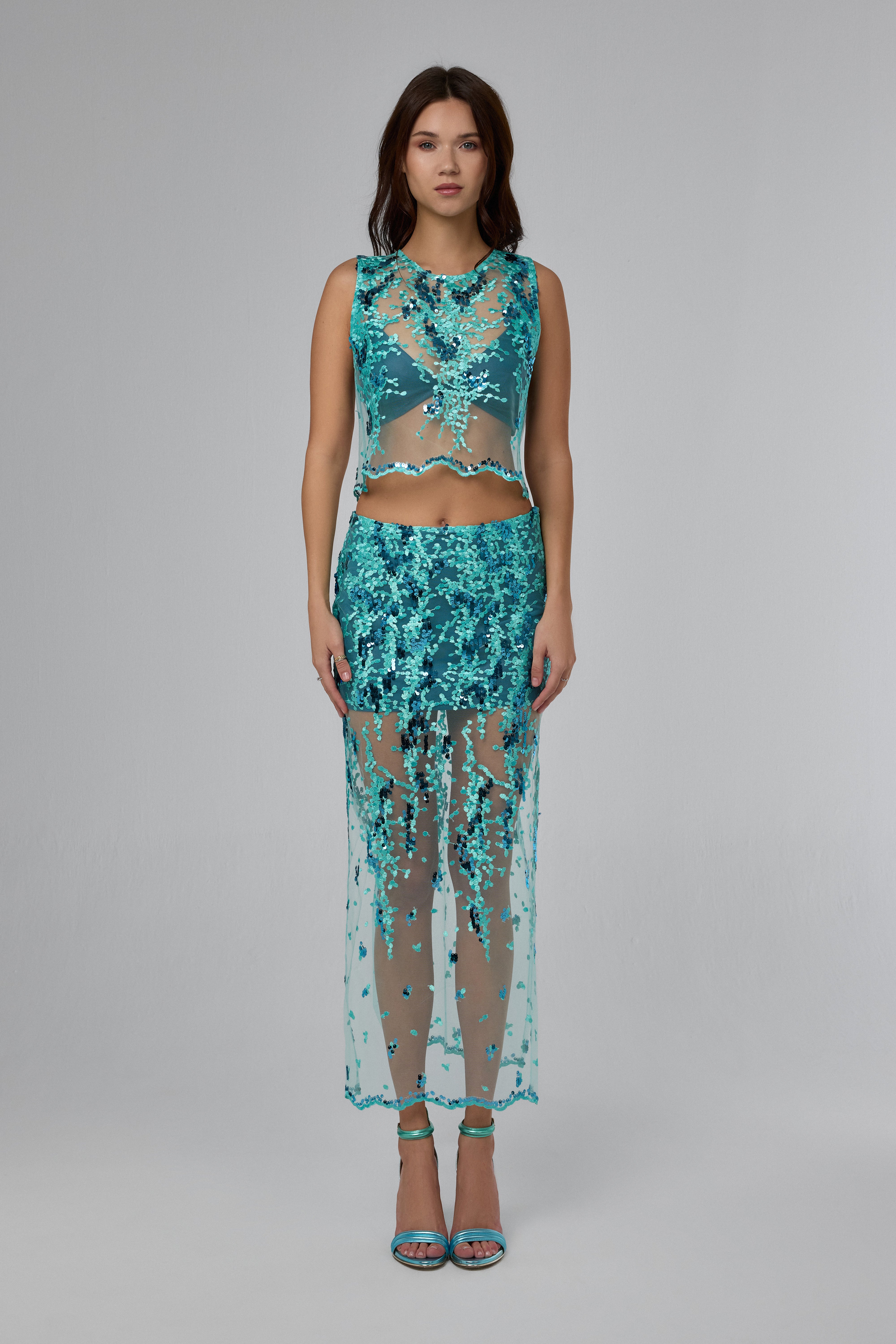 Celestial Tide Sheer Crop Top