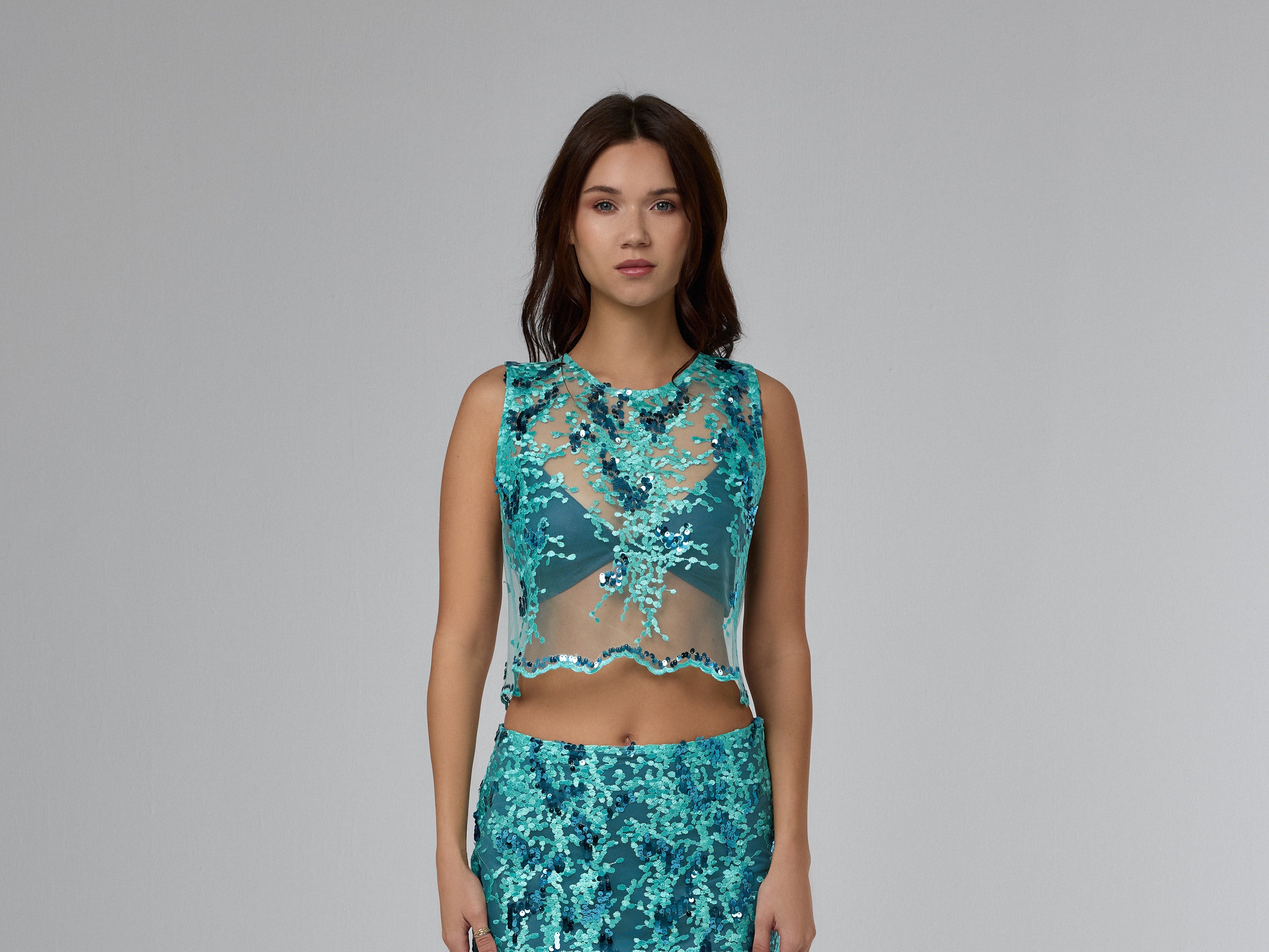 Celestial Tide Sheer Crop Top