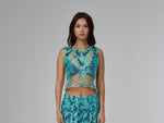 Load image into Gallery viewer, Celestial Tide Sheer Crop Top