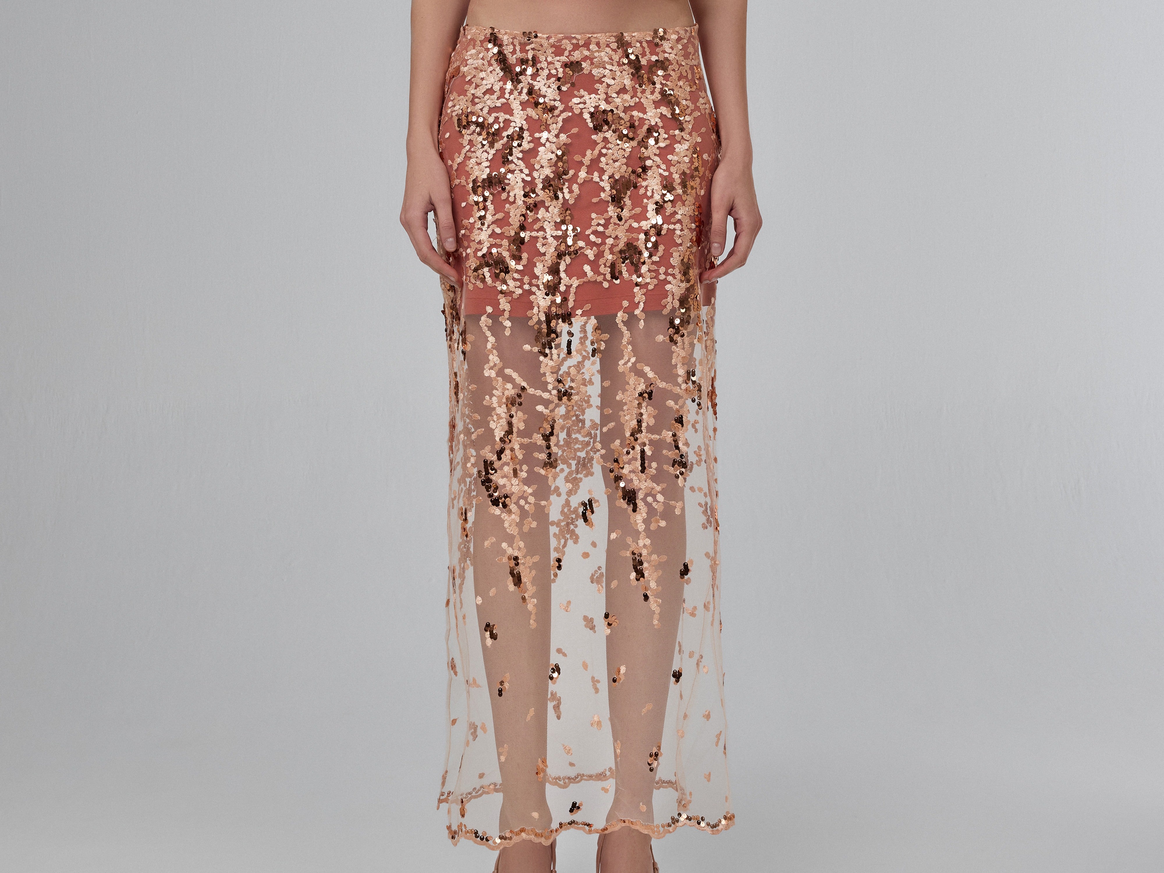Solar Flare Sheer Midi Skirt