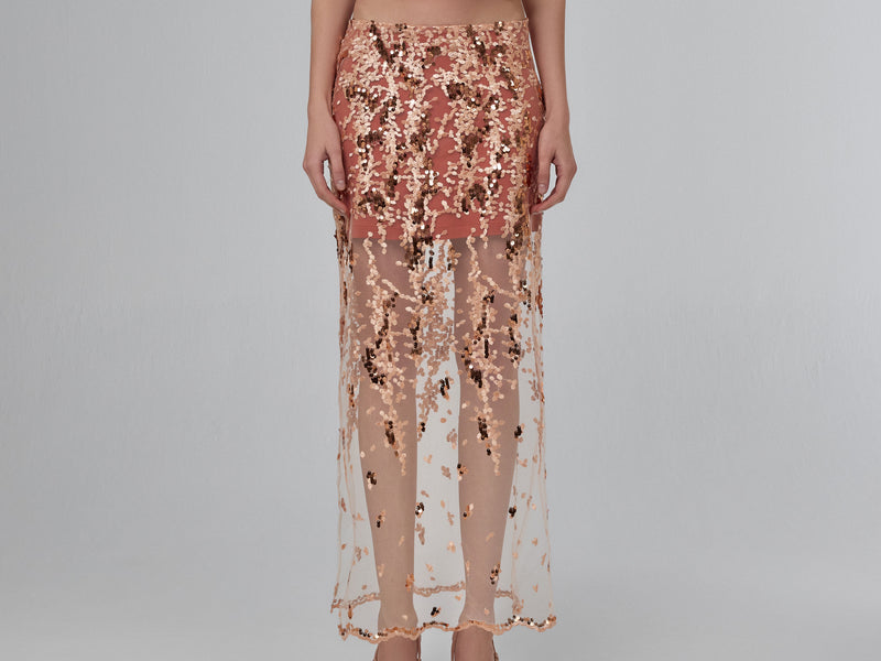 Solar Flare Sheer Midi Skirt