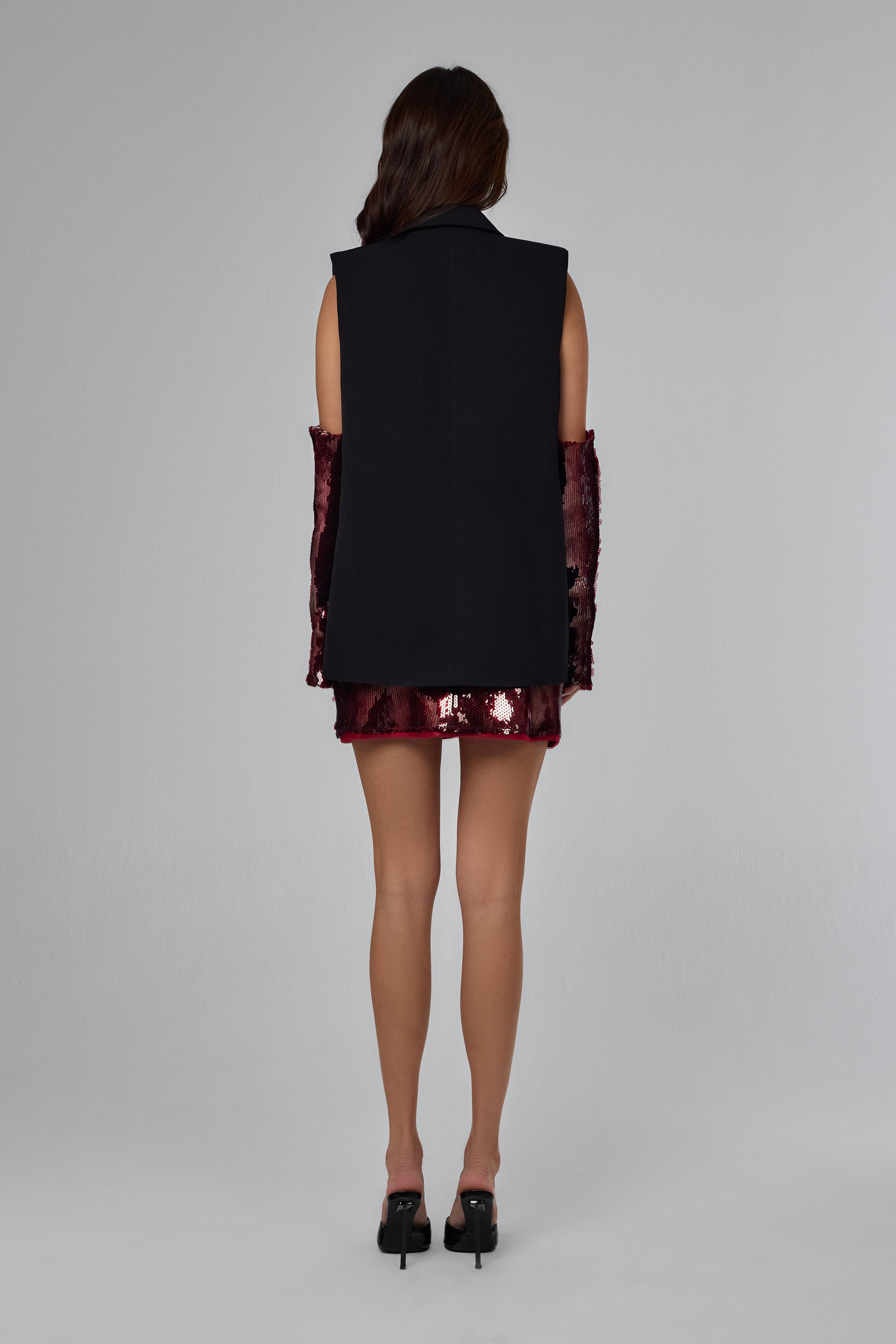 Black Structured Sleeveless Tailored Vest