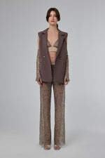 Load image into Gallery viewer, Deep Taupe Brown Structured Sleeveless Tailored Vest