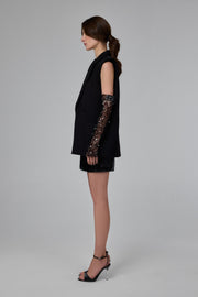 Black Structured Sleeveless Tailored Vest