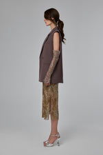Load image into Gallery viewer, Deep Taupe Brown Structured Sleeveless Tailored Vest