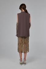 Load image into Gallery viewer, Deep Taupe Brown Structured Sleeveless Tailored Vest