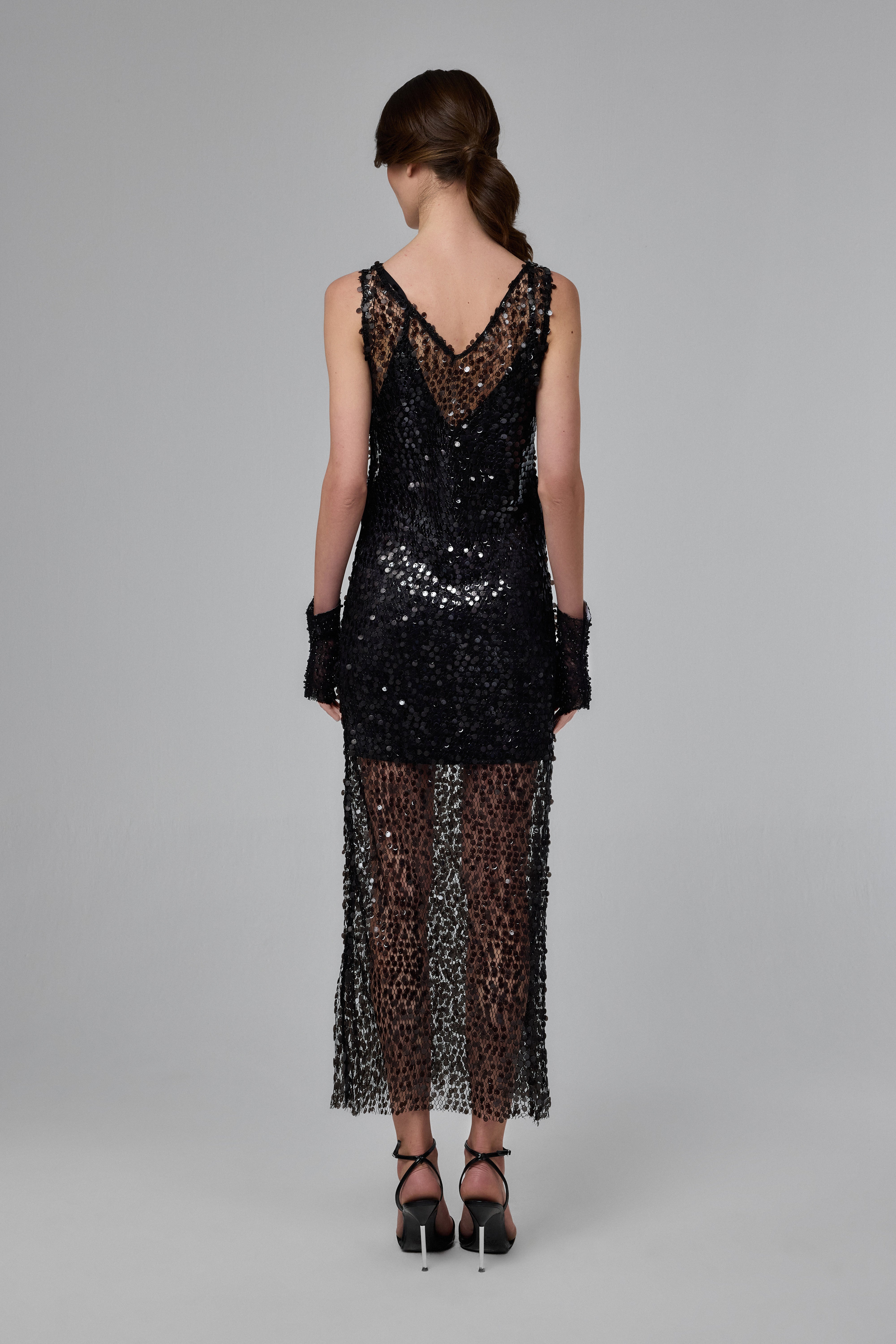 Black Stardust Midi Dress