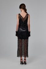 Load image into Gallery viewer, Black Stardust Midi Dress
