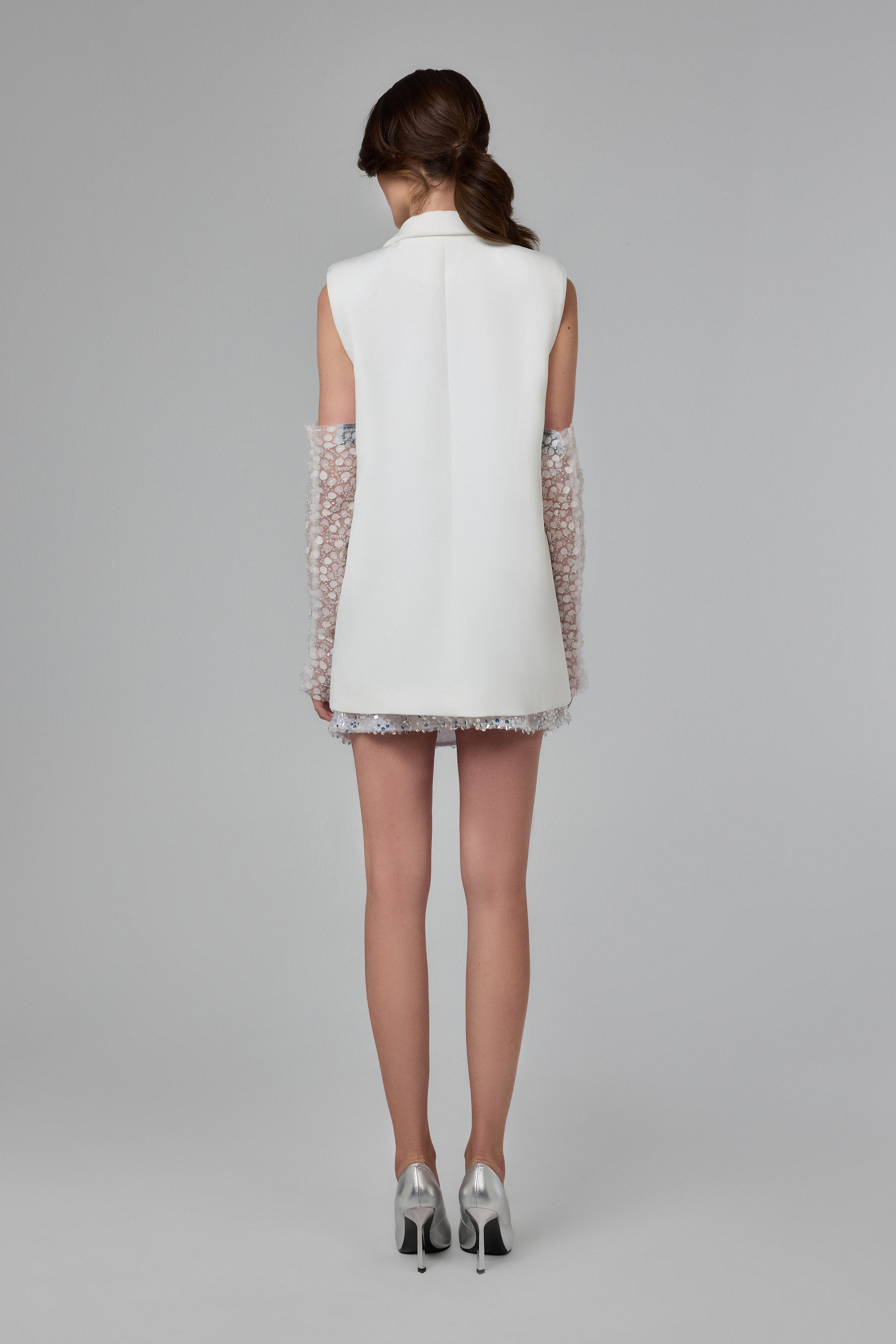 Cosmic Ice Structured Sleeveless Tailored Vest