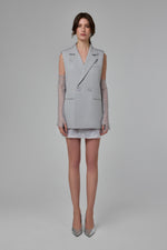 Load image into Gallery viewer, Ice Grey Structured Sleeveless Tailored Vest
