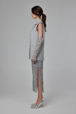 Load image into Gallery viewer, Ice Grey Structured Sleeveless Tailored Vest